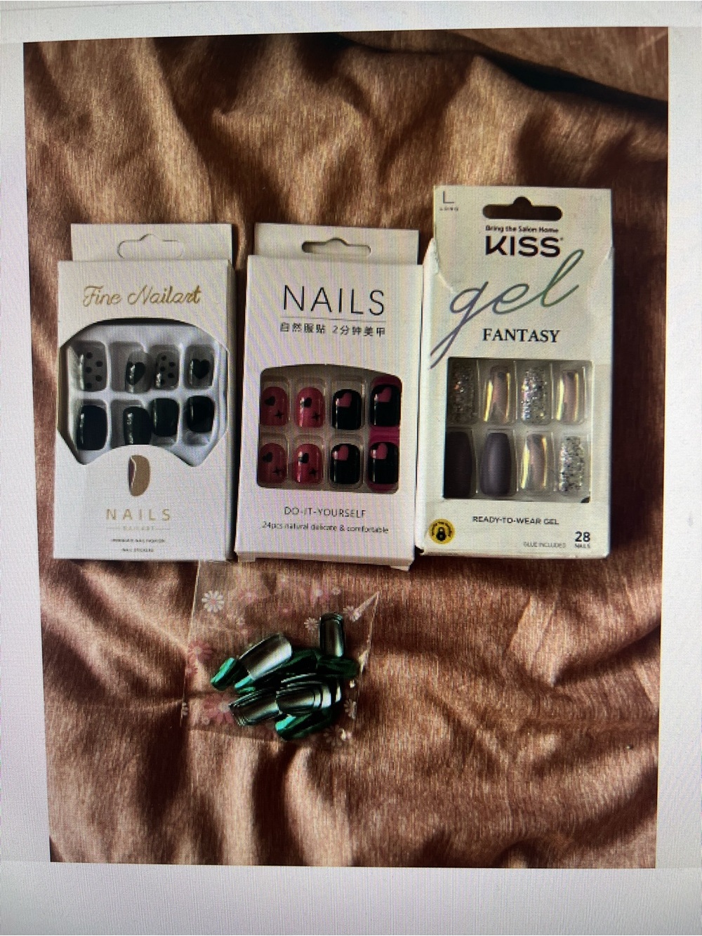 Kiss Gel Fantasy Press-On Nails - Silver, Pink, Black